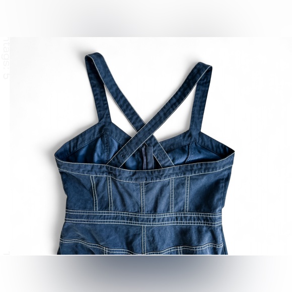 Ulla Johnson Romy Jumpsuit Wide Leg Navy Blue White Women’s - Size 12 - Picture 8 of 12